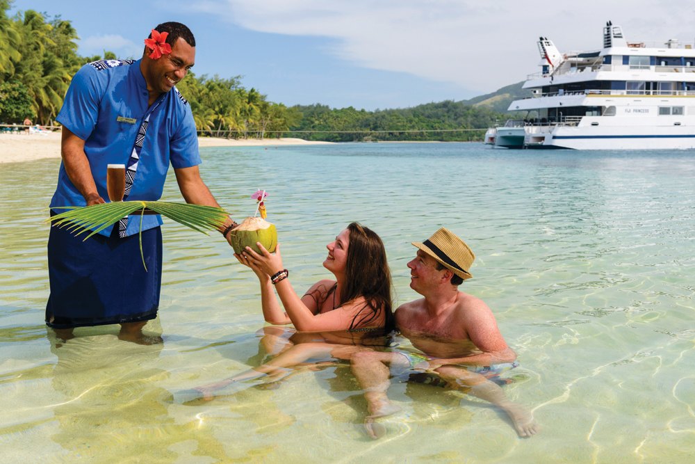 Enjoy friendly service, such as what you'll find on a Blue Lagoon cruise in Fiji