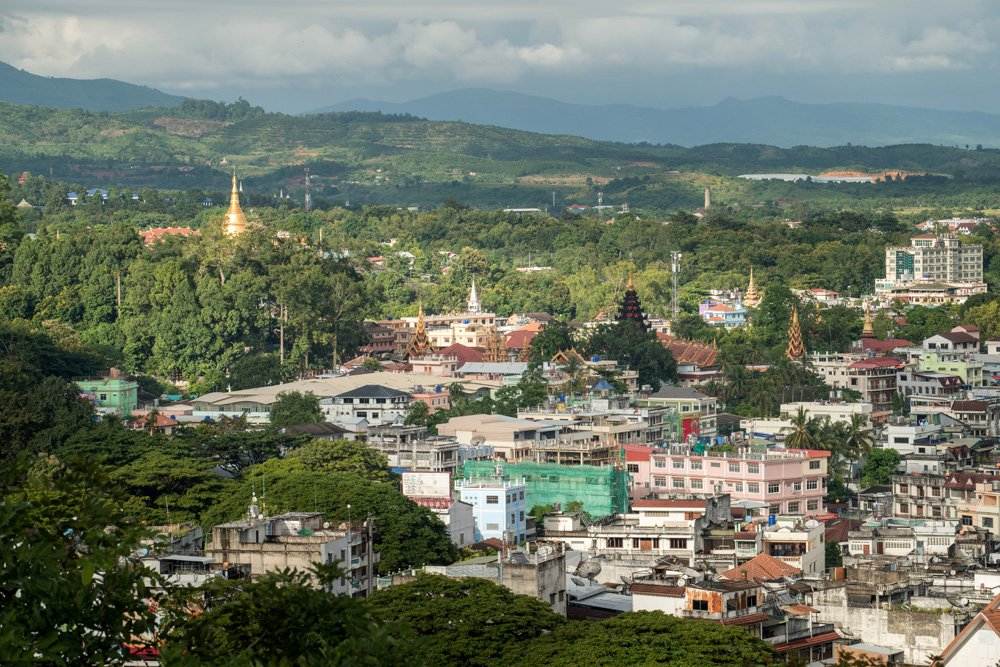 Landscape of Tachileik, the border town of Myanmar between Chiang Rai province of Thailand, Myanmar 