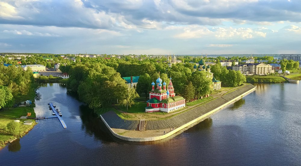 Uglich Kremlin complex in the historic centre located on the right bank of the Volga River, Uglich, Russia 