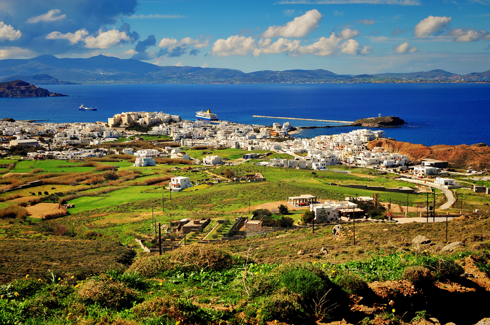 Top view of Naxos Island, Greece