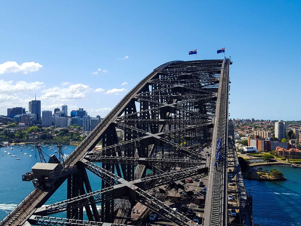 View of the top of Harbour Bridge, Sydney, Australia