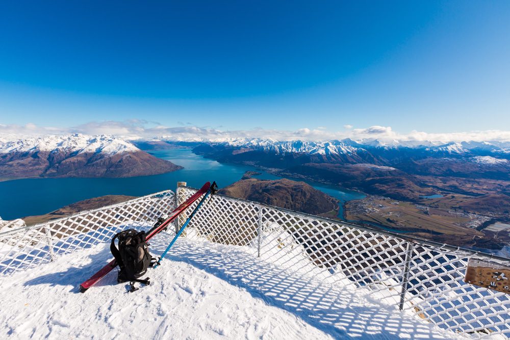 View from top of Remarkbles Mountain, Queenstown, New Zealand 