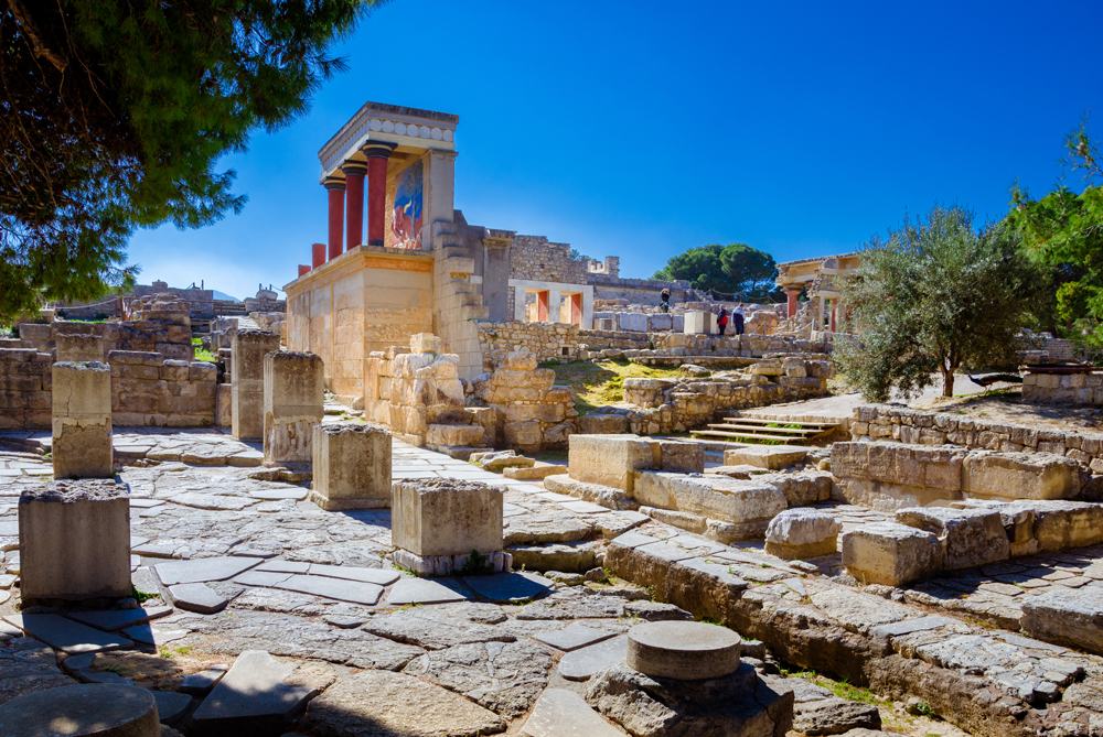 North Entrance of Knossos Palace, Crete, Greece 