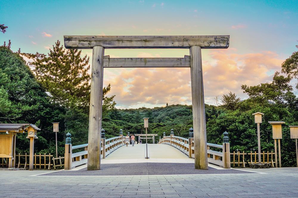 Surrounds of the Ise Grand Shrine at sunset, Ise, Japan 