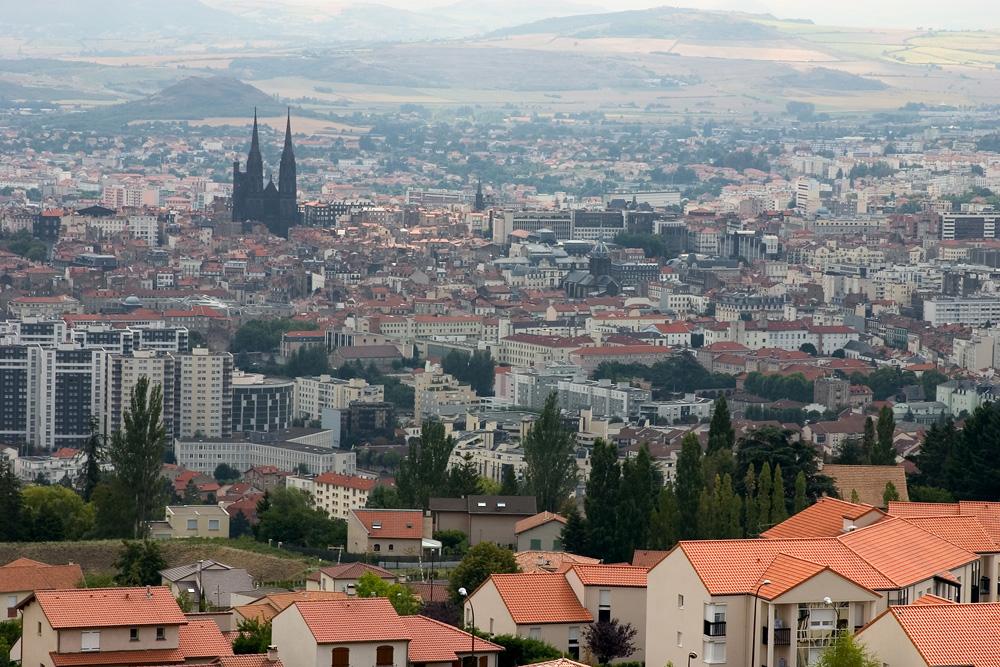 Aerial view of Clermont-Ferrand, Auvergne, France 
