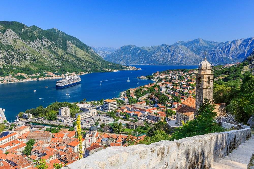 Kotor Bay and Old Town from Lovcen Mountain, Montenegro 