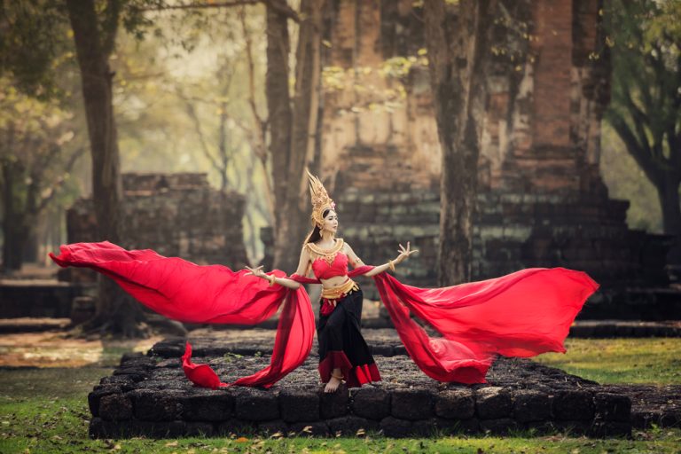 Aspara Dancer at old temple, Cambodia