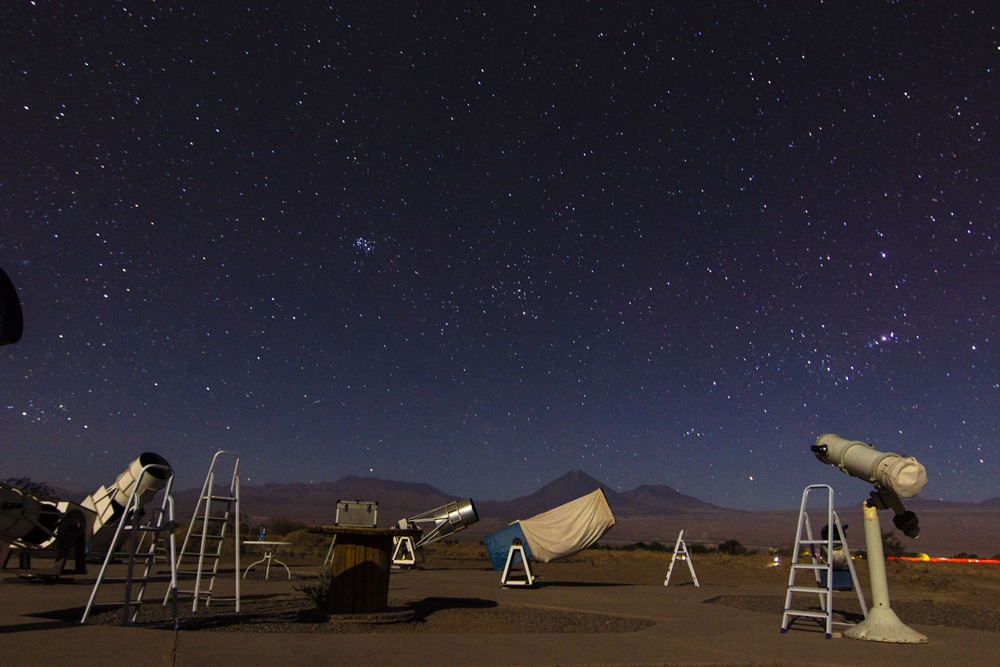 Astronomical tour in Atacama Desert, close to San Pedro de Atacama town in Chile 