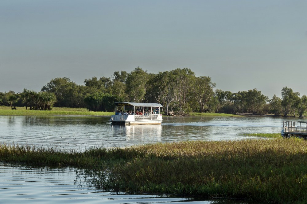 Boat cruise on Yellow River Wetlands, Kakadu National Park, Northern Territory, Australia 
