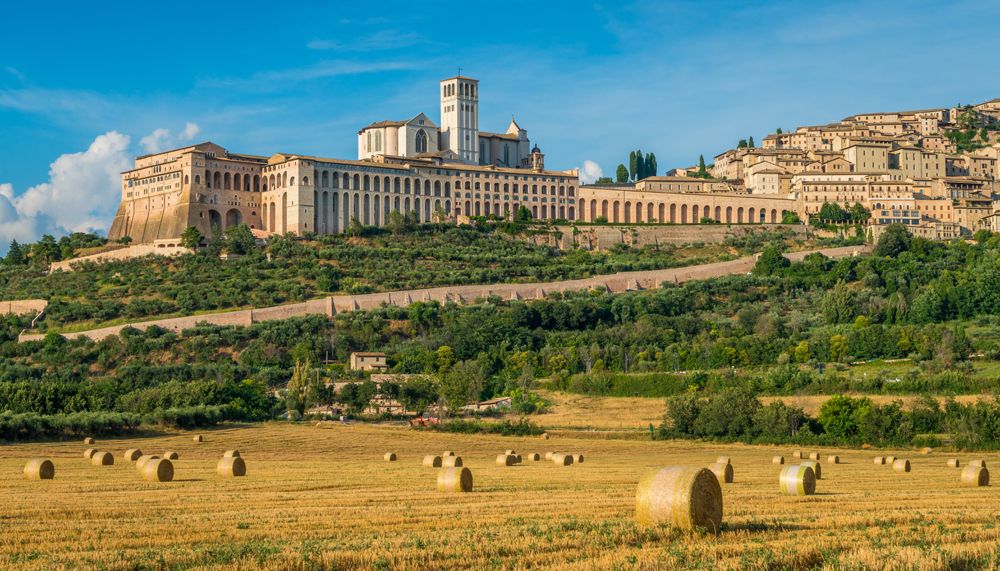 Panoramic view of Assisi, Italy 
