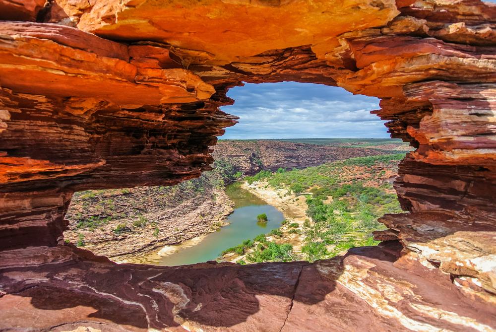 View of Murchison River from Nature's Window, Kalbarri National Park, Western Australia, Australia 