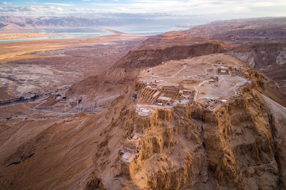 Aerial view of Fortress of Masada, Israel 