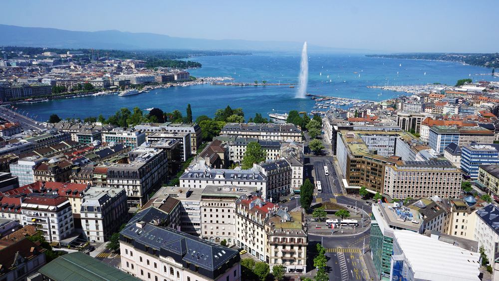 Aerial view of Geneva, Switzerland 