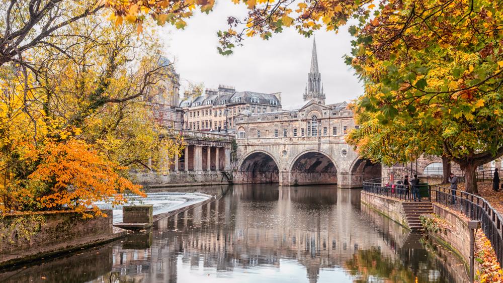 City of Bath in autumn, Somerset, England, UK 