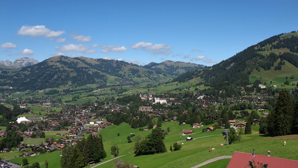 Famous village and holiday resort of Gstaad, Switzerland 