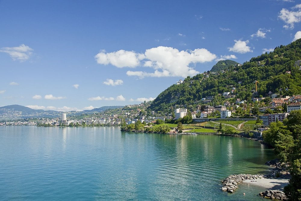 Lake Geneva in the Montruex region, Switzerland 