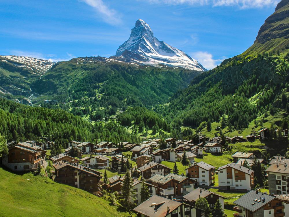Village of Zermatt in front of the Matterhorn, Switzerland 