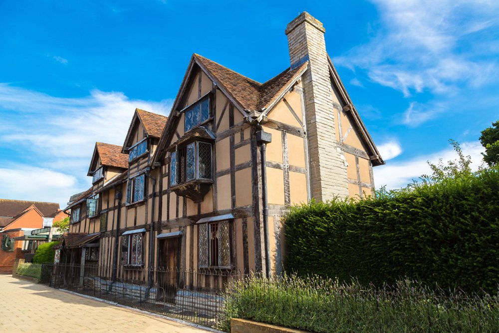 William Shakespeare's Birthplace on Henley street in Stratford-upon-Avon, England, UK 