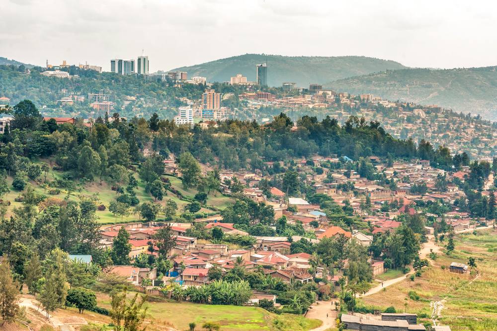 Aerial view of Kigali, the capita city of Rwanda 