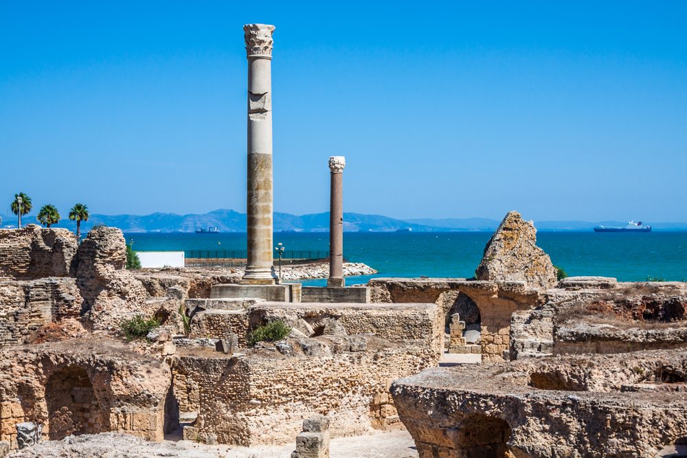 Ancient ruins at Carthage, Tunisia 
