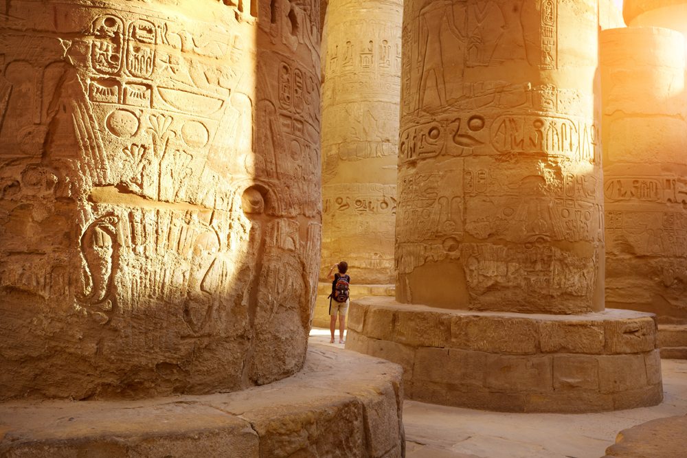 Hypostyle Hall in Karnak Temple, Luxor, Egypt 