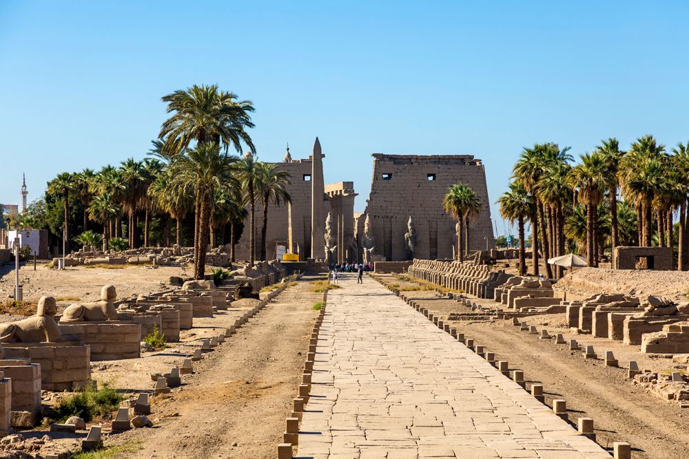 Temple of Luxor with Avenue of Sphinxes, Luxor, Egypt 