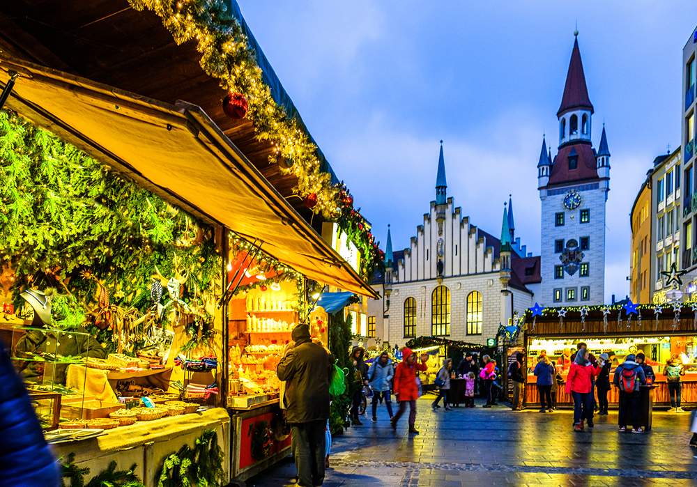 Famous Christmas market in Munich, Germany 