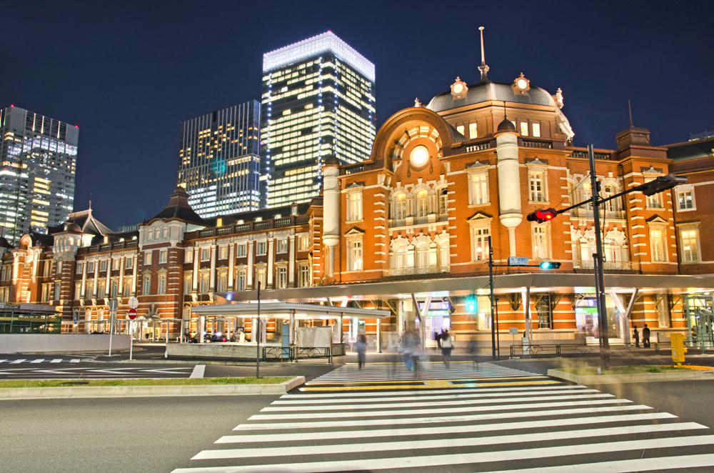 Night view of Tokyo Station, Tokyo, Japan 