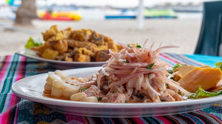 Ceviche is the most popular seafood Peruvian dish from Lima, Peru