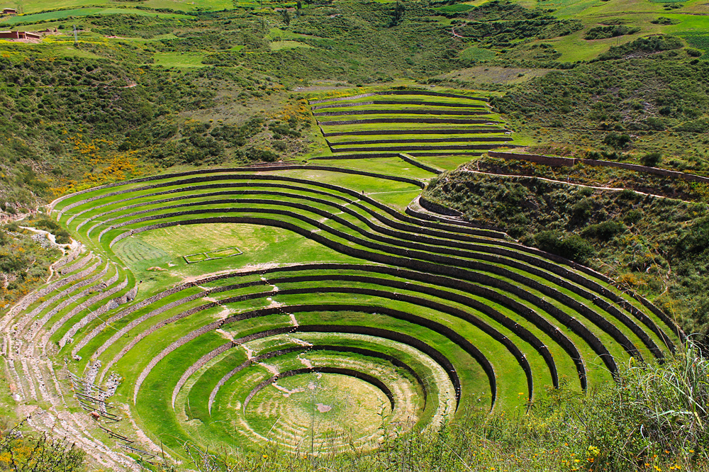 Aerial view of the perfect circles of Moray, Peru, Goway Travel