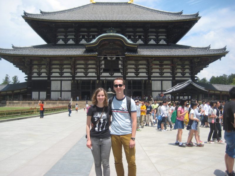 Posing in front of Todaiji