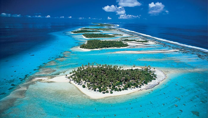 Aerial View of Rangiroa Tahiti