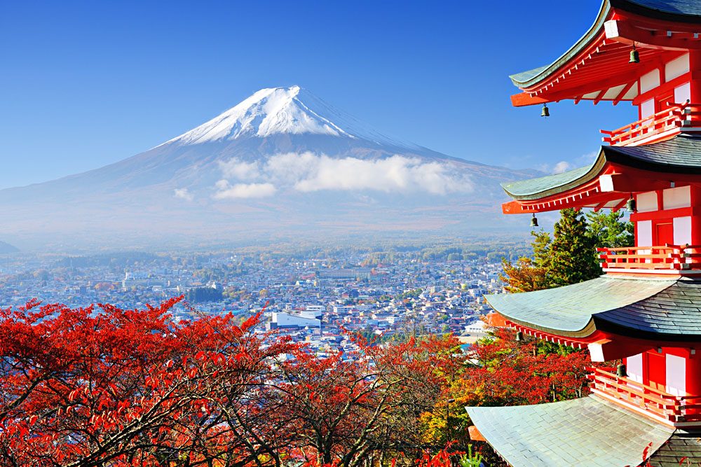 Fall Colours with Mount Fuji Background, Japan