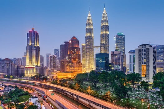 Kuala Lumpur City Skyline at Evening, Malaysia