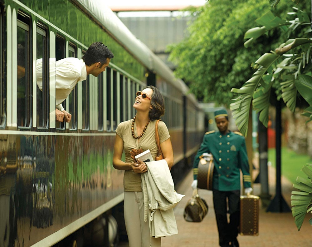 Rovos Rail Departing and Couple, Africa