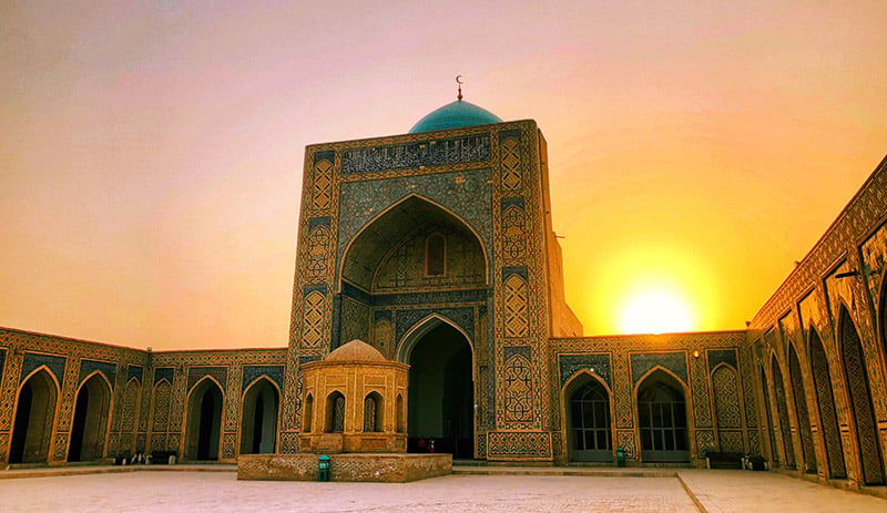 Kalon Masjidi at dusk in Bukhara